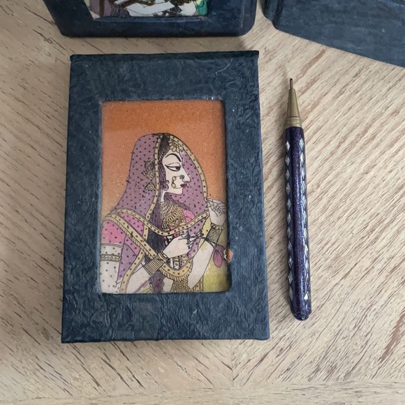 New Unused Crushed Gemstone Stationary Office Set gift Notepad Address Book - Picture 2 of 16